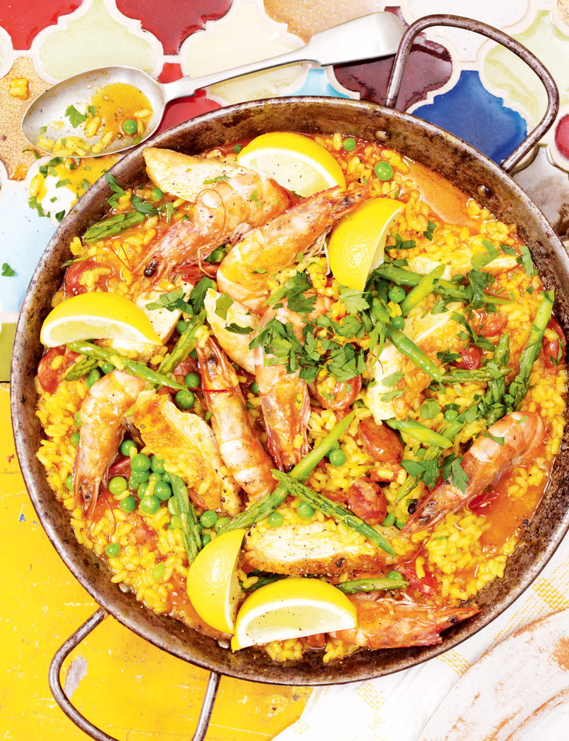 Langoustine and chicken paella Sainsbury's Magazine